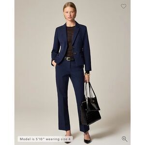 J. Crew Kaya pant in bi-stretch cotton blend Navy Blue Size 12 NWT CI418
